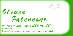 oliver palencsar business card